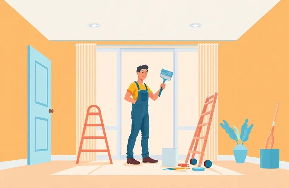 Intérieur rénové après travaux de peinture à Rennes